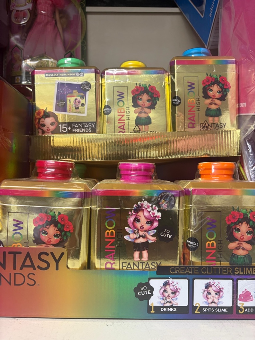 Rainbow High Fantasy Friends Glitter Slime Surprise -pink & yellow